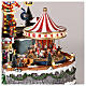 Christmas village amusement park with lights, Christmas tree, rides 60x90x60 cm s4