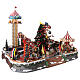 Christmas village amusement park with lights, Christmas tree, rides 60x90x60 cm s6