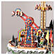 Christmas village amusement park with lights, Christmas tree, rides 60x90x60 cm s8