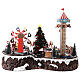 Christmas village amusement park with lights, Christmas tree, rides 60x90x60 cm s9