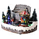 Christmas village: Colosseum with Christmas tree and merry-go-round, motion lights and music, 15x25x20 cm s4