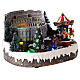 Christmas village with Colosseum, Christmas tree and moving merry-go-round, light and sound 15x25x20 cm s3