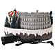 Christmas village with Colosseum, Christmas tree and moving merry-go-round, light and sound 15x25x20 cm s5