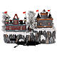 Christmas village: decorated merry-go-round, castle and sleigh ramp, motion lights and music, 25x35x25 cm s5