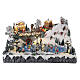 Christmas village: mountain with ice skaters, ski slope and train, motion lights and music, 30x60x50 cm s1