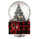 Caixa de música globo de neve árvore de Natal e filhote de veado 15x9x9 cm s2