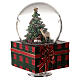 Caixa de música globo de neve árvore de Natal e filhote de veado 15x9x9 cm s4