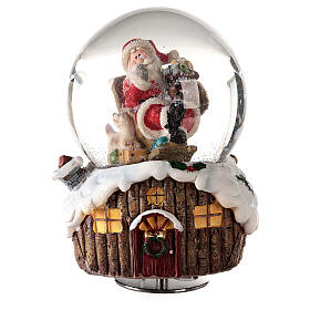 Carillón navideño Papá Noel perro regalos 15x11x10