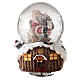 Caixa de música globo de neve Pai Natal com cachorro e presentes 15x11x10 cm s2