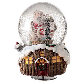 Musical Christmas snow globe Santa dogs gifts 15x10x10