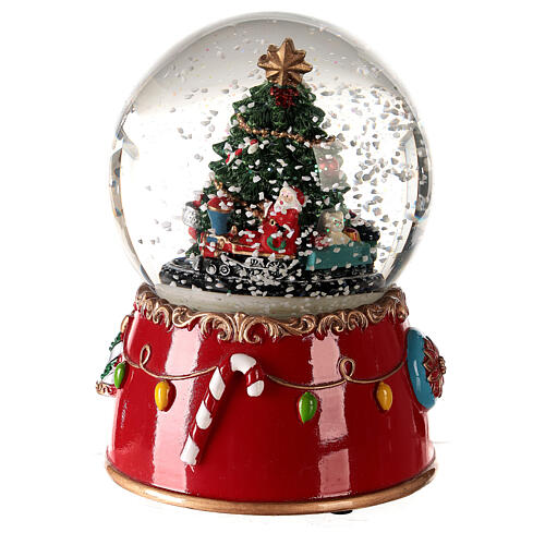 Musical snow globe with decorated Christmas tree 15x10x10 2