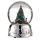 Christmas music box with Christmas tree, silver base, 15x10x10 cm s2