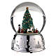 Boîte à musique de Noël sapin décoré sur base argentée 15x10x10 cm s3