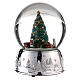 Snow globe Christmas tree music box with silver base 15x10x10 s4