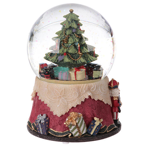 Caixa de música globo de neve árvore de Natal, brinquedos e comboio 15x11x11 cm 5