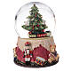 Musical snow globe Christmas tree with train 15x10x10 cm s4