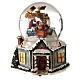 Christmas snow globe music box Santa Claus reindeer sleigh 15X15X10 s1