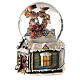 Christmas snow globe music box Santa Claus reindeer sleigh 15X15X10 s2