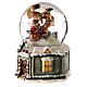 Christmas snow globe music box Santa Claus reindeer sleigh 15X15X10 s3