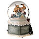 Christmas snow globe music box Santa Claus reindeer sleigh 15X15X10 s5