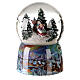 Musical Christmas snow globe sled with children 15x10x10 s1