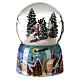 Musical Christmas snow globe sled with children 15x10x10 s3