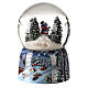 Musical Christmas snow globe sled with children 15x10x10 s5