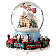 Caixa de música globo de neve comboio, casa e Pai Natal no trenó, 16x16x16 cm s3