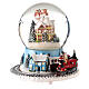 Caixa de música globo de neve comboio, casa e Pai Natal no trenó, 16x16x16 cm s4