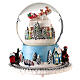 Caixa de música globo de neve comboio, casa e Pai Natal no trenó, 16x16x16 cm s5