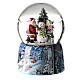 Snow globe with music box, Santa with child and snowman 15x10x10 cm s1