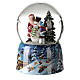 Snow globe with music box, Santa with child and snowman 15x10x10 cm s3