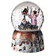 Snow globe with music box, children feeding birds 15x10x10 cm s2