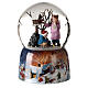 Snow globe with music box, children feeding birds 15x10x10 cm s4