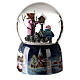 Snow globe with music box, children feeding birds 15x10x10 cm s5