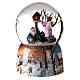 Christmas musical snow globe children playing in garden birds 15x10x10 s1