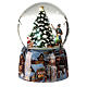 Caixa de música globo de neve árvore de Natal iluminada a pilha 14,5x10x10 cm s1