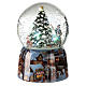 Caixa de música globo de neve árvore de Natal iluminada a pilha 14,5x10x10 cm s3