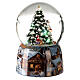 Caixa de música globo de neve árvore de Natal iluminada a pilha 14,5x10x10 cm s5