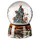 Snow globe with music box, Christmas tree with fawn and deer 15x10x10 cm s2