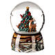 Snow globe with music box, Christmas tree with fawn and deer 15x10x10 cm s3