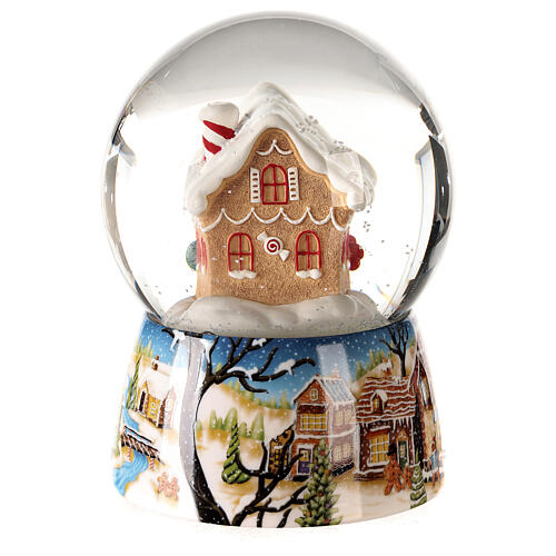 Snow globe with music box, gigerbread house 15x10x10 cm 5