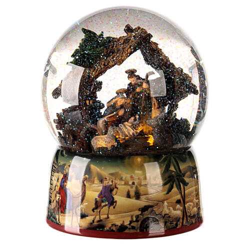 Musical snow globe Nativity baby Jesus glitter battery powered 20x15x15 cm 1