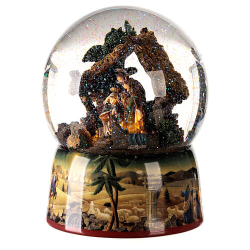 Glitter snow globe cage with angel 30x10x10 cm LED