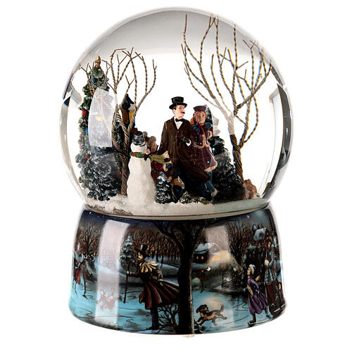 Christmas snow globe musical skaters 20x15x15 cm 4