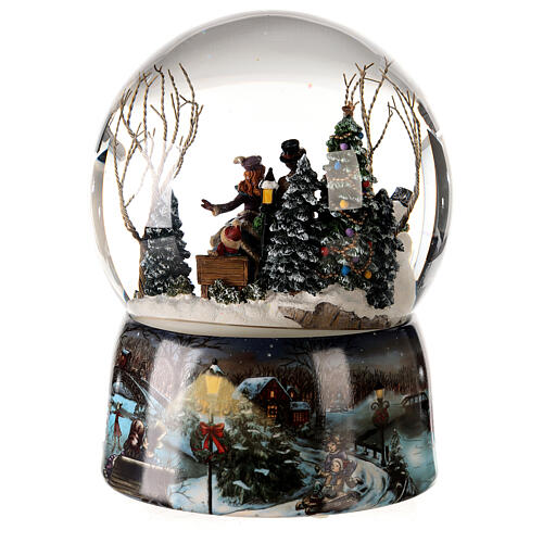 Christmas snow globe musical skaters 20x15x15 cm 5