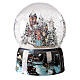 Snow globe with music box, church with singers, batteries, 20x15x15 cm s2