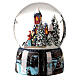 Snow globe with music box, church with singers, batteries, 20x15x15 cm s3