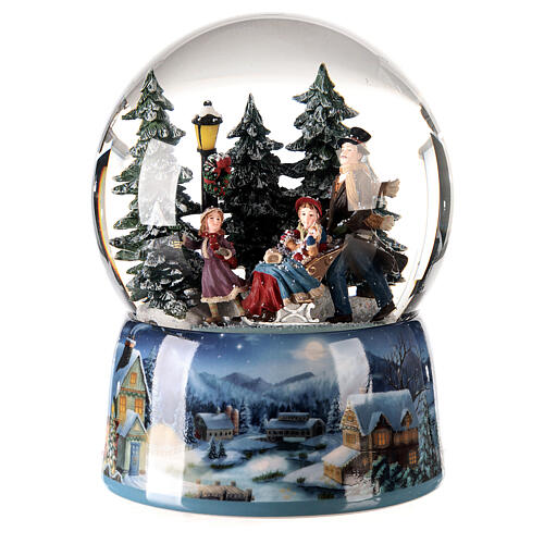 Snow globe with music box, family on a sleigh 20x15x15 cm 6