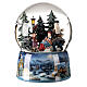 Snow globe with music box, family on a sleigh 20x15x15 cm s6